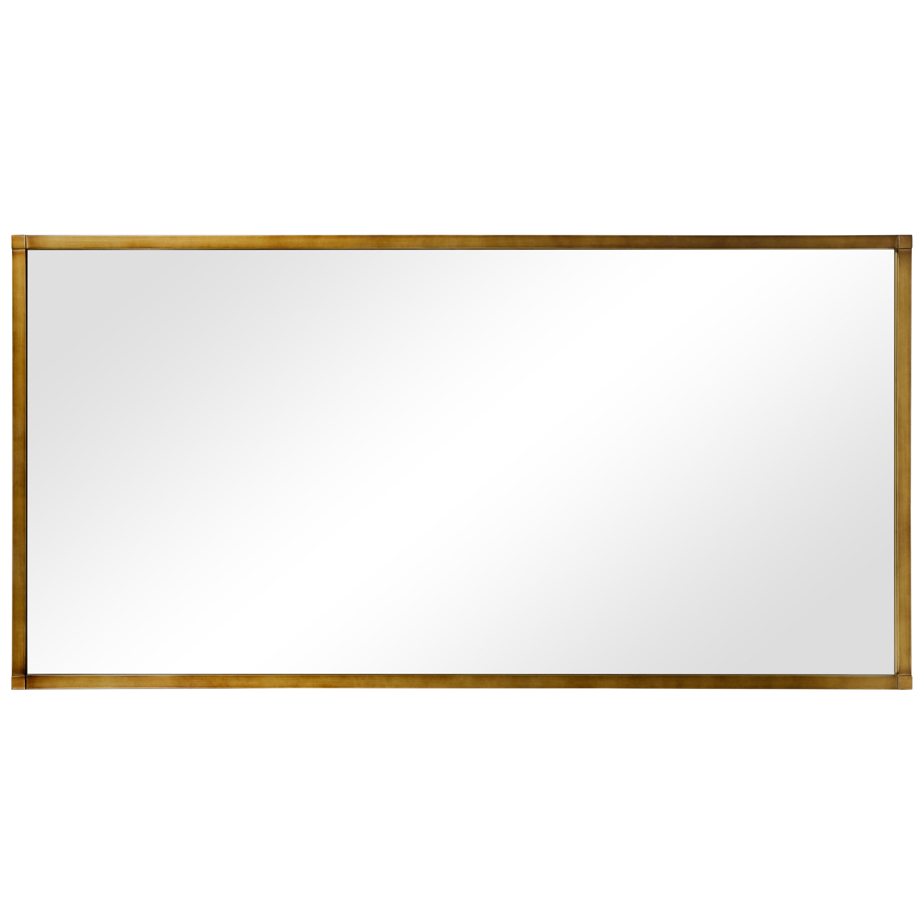 Brushed Gold Metal Framed Rectangular Wall Mirror, 80"x40"