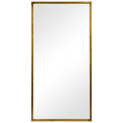 Brushed Gold Metal Framed Rectangular Wall Mirror, 80"x40"