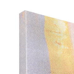 "Vibrant Harmony I" Lively Abstract Rendered on Gold Metallic Shagreen Gallery Wrapped  Wall Art, sized 48"x24"