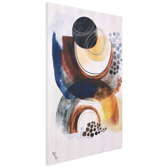 "Colorful Harmony II", Colorful Abstract Rendered on Silver Shagreen Gallery Wrapped Wall Art, sized 60"x40"