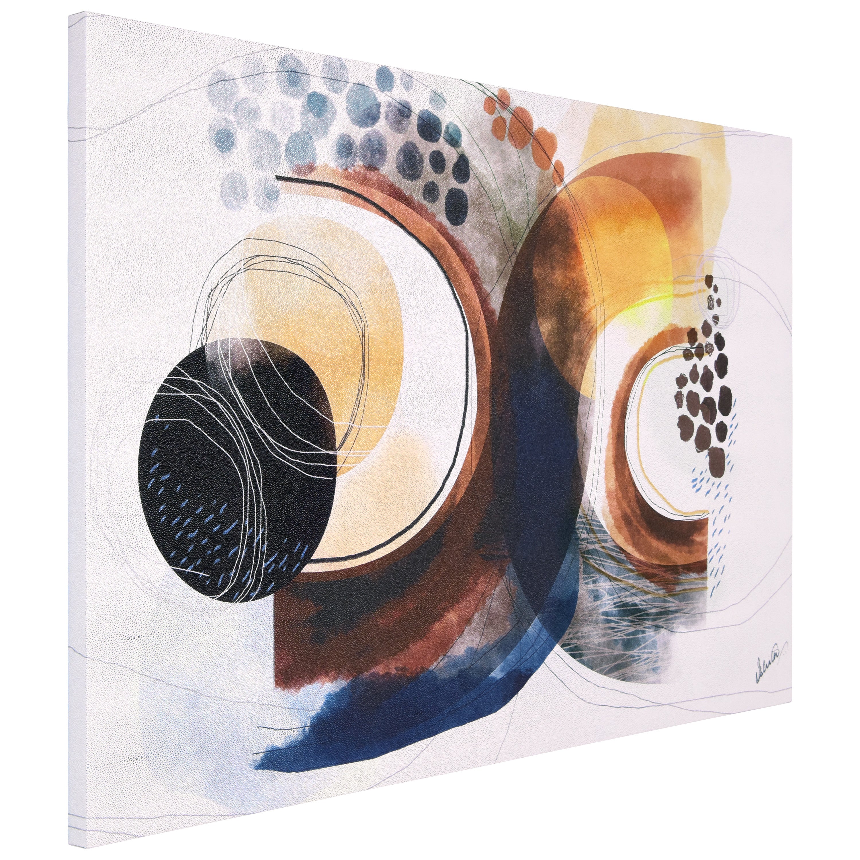 "Colorful Harmony II", Colorful Abstract Rendered on Silver Shagreen Gallery Wrapped Wall Art, sized 60"x40"
