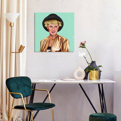 "Hip Princes Diana" Frameless Free Floating Reverse Printed Tempered Art Glass Wall Art