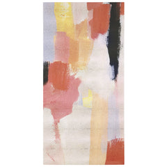 "Vibrant Harmony I" Lively Abstract Rendered on Gold Metallic Shagreen Gallery Wrapped  Wall Art, sized 48"x24"