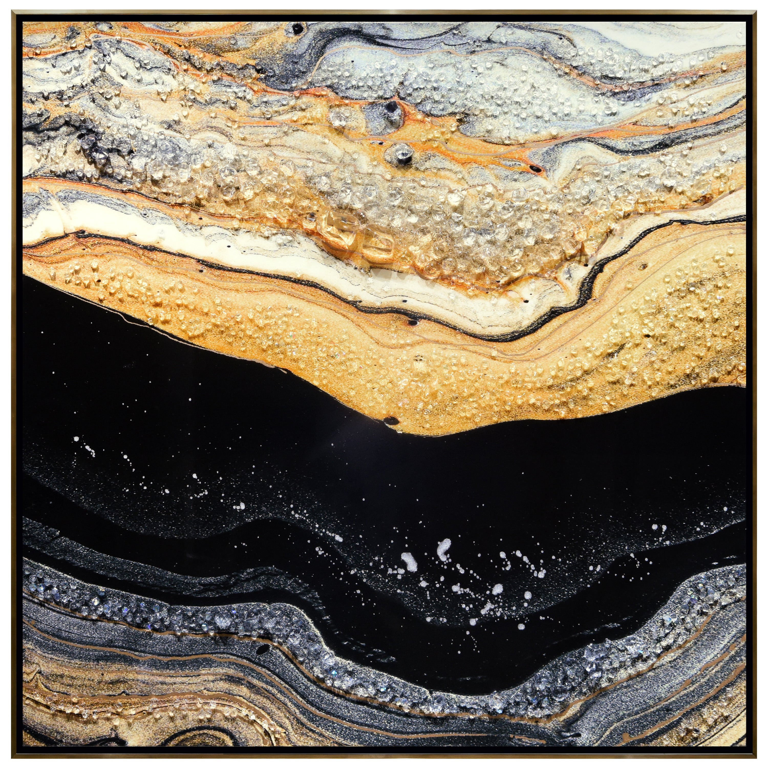 "Golden Earth II", a stunning 36"x36"x1.4" Crystallus Epoxy Coated Gal
